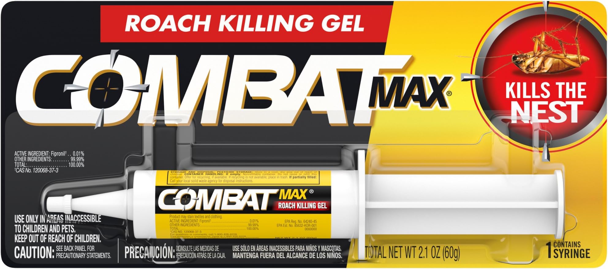 Max Roach Killing Gel for Indoor and Outdoor Use, 1 Syringe, 2.1 Ounce (Pack of 1)