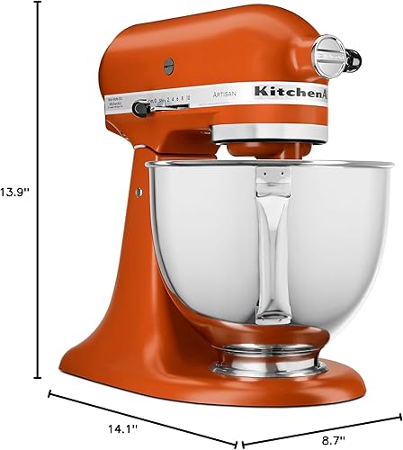 Miniatura 108 de KitchenAid KSM150PSAC Artisan Series - Batidora de pie con capacidad de 5 cuartos o 4.7 litros, incluye escudo vertedor Azul hielo