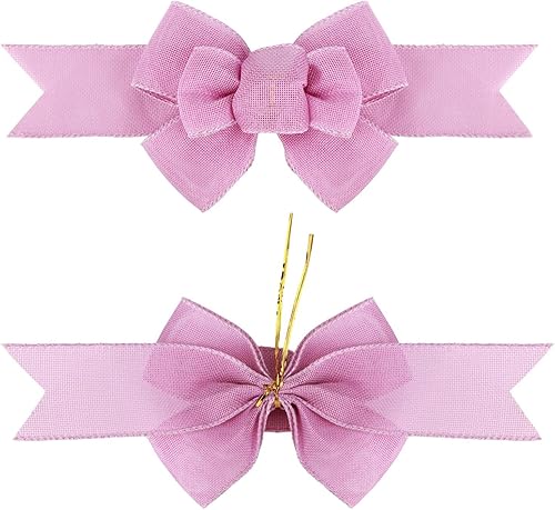 Miniatura 139 de 2 lazos de arpillera de Navidad, hechos a mano, prefabricados para coronas, adornos decorativos grandes de Navidad, decoración de árbol, lazos