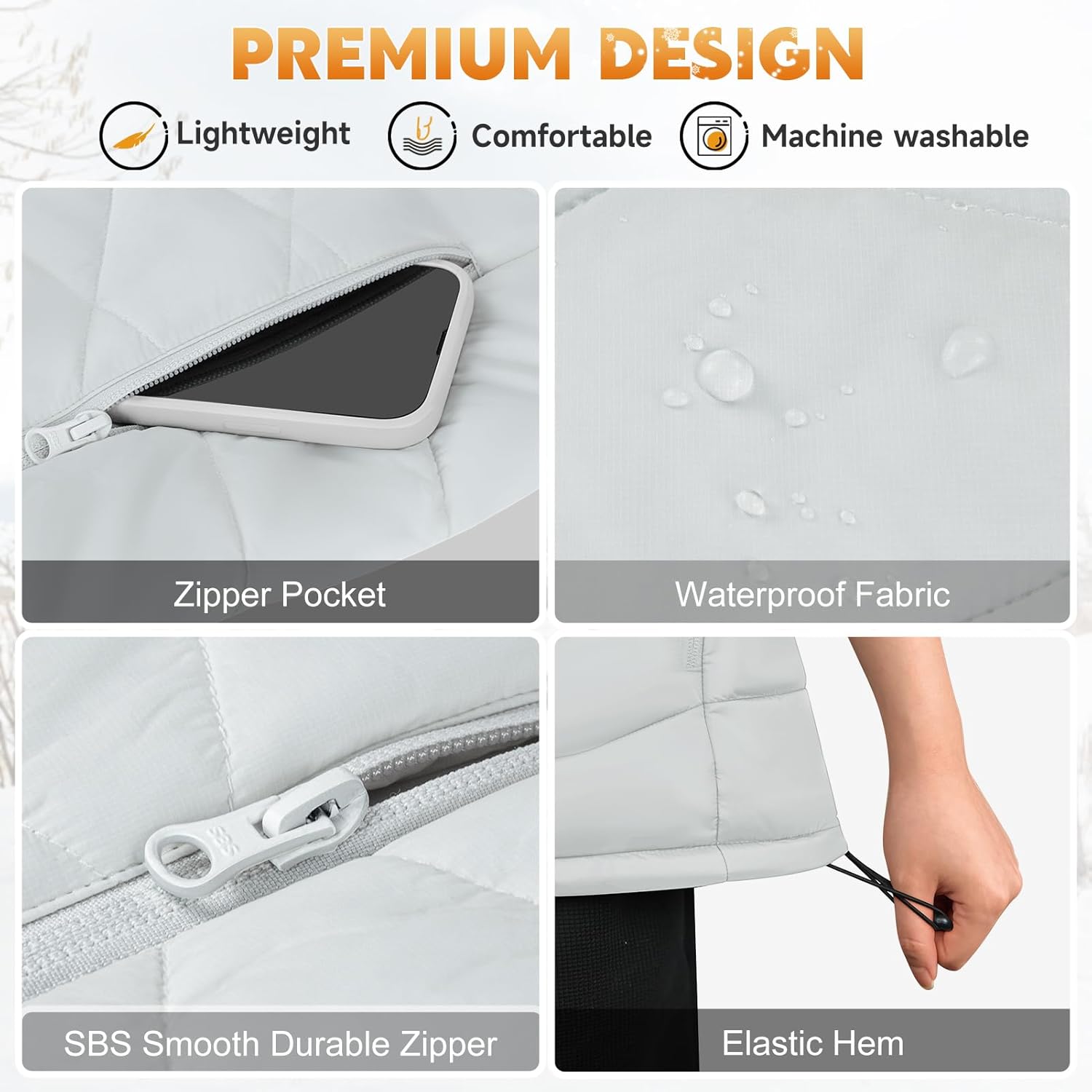 KOVNLO Heated Vest for Women With Battery Pack Included, Smart Button with Light-out Design, Electric Heated Jackets - Image 5