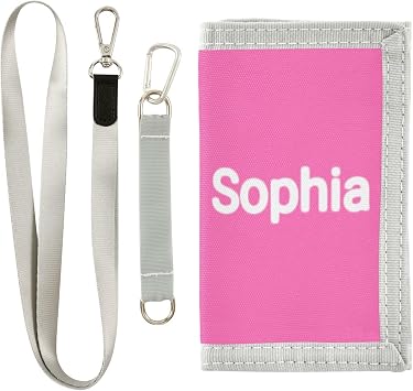 Custom Kids Wallets for Boys and Girls Hot Pink Personalized Toddler Trifold Wallet for Boys Customized Novelty Wallet for Childrens Birthday Gifts
