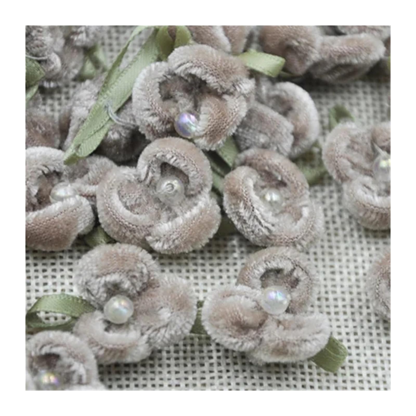 CVEVSFG 20pcs Velvet Ribbon Flower Appliques Wedding Doll Lots Mix Upick(Color 7)