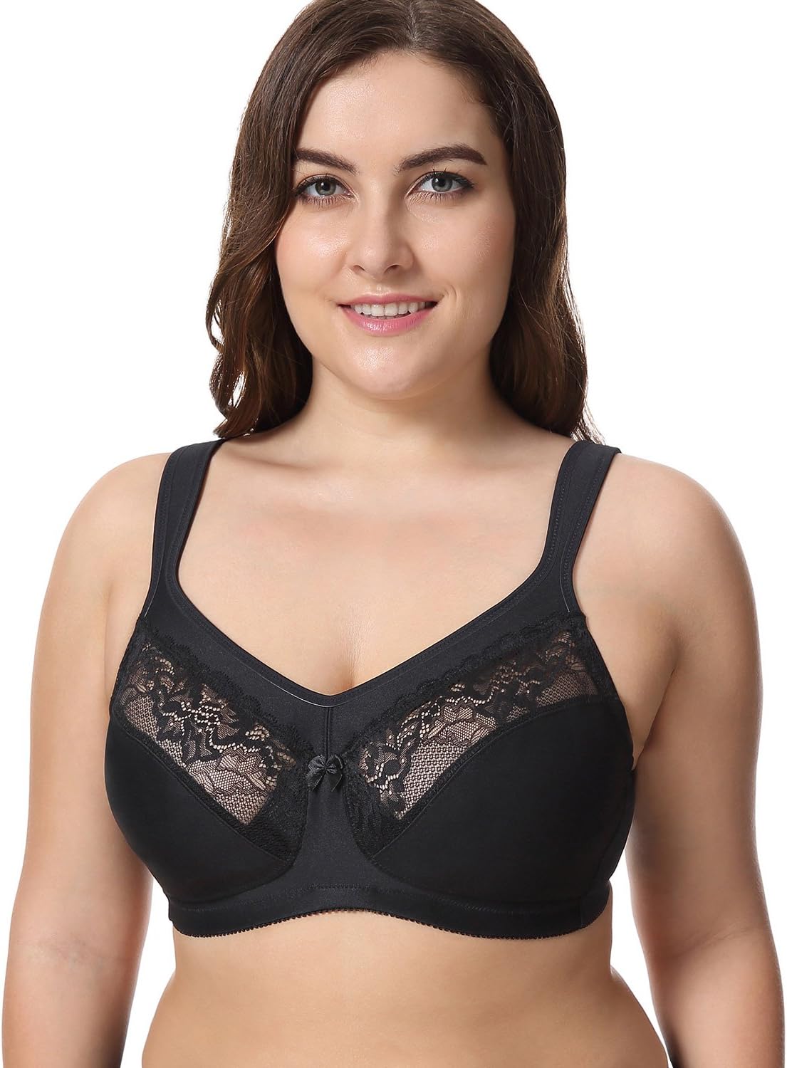 ZHFC-No big chest small ring underwear breast reduction thin section of full cup bra size mm 200 pounds of fat in summer black 90C