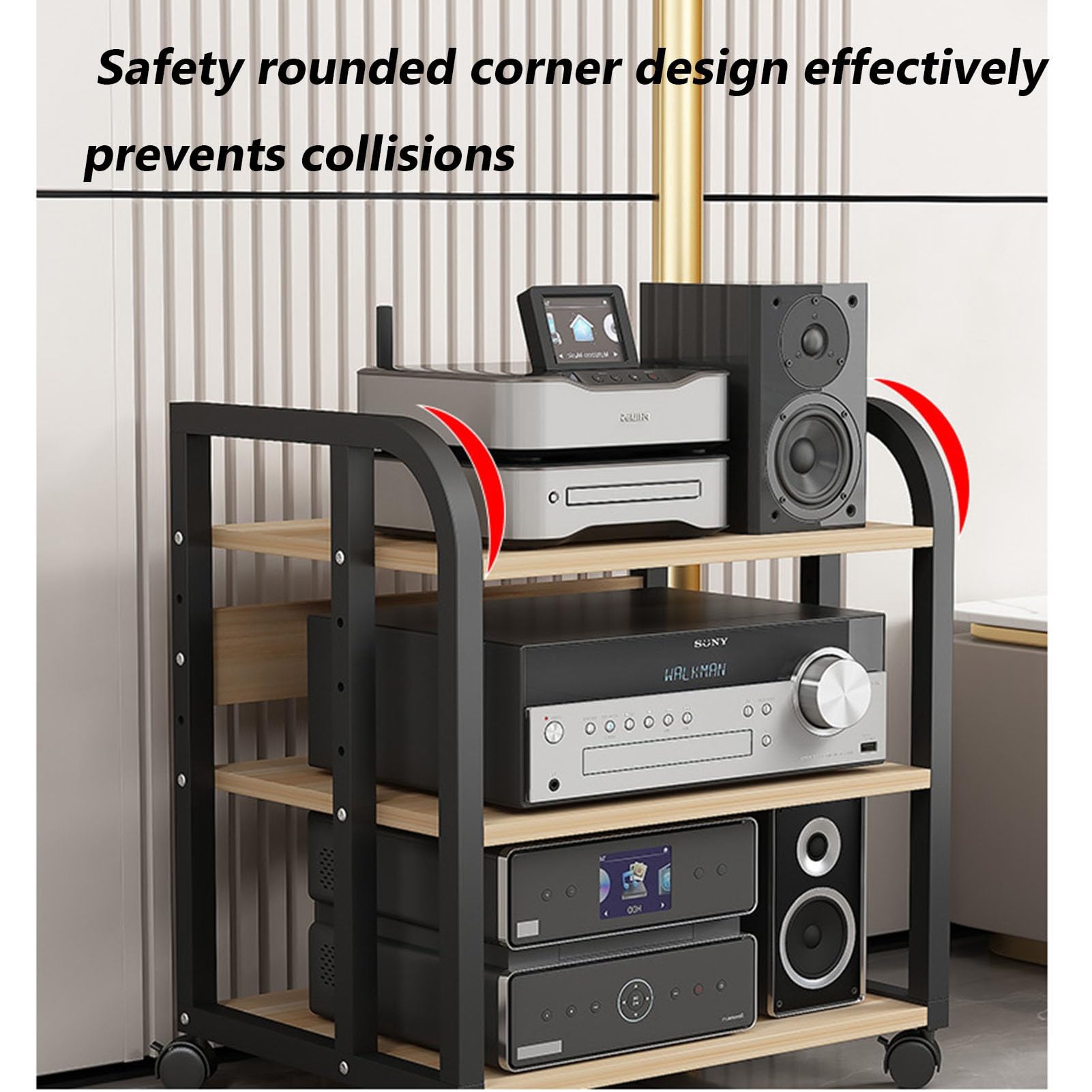 5 Tier Audio Video Rack 5-Tier Heavy Duty AV Media Stand - Floor ...