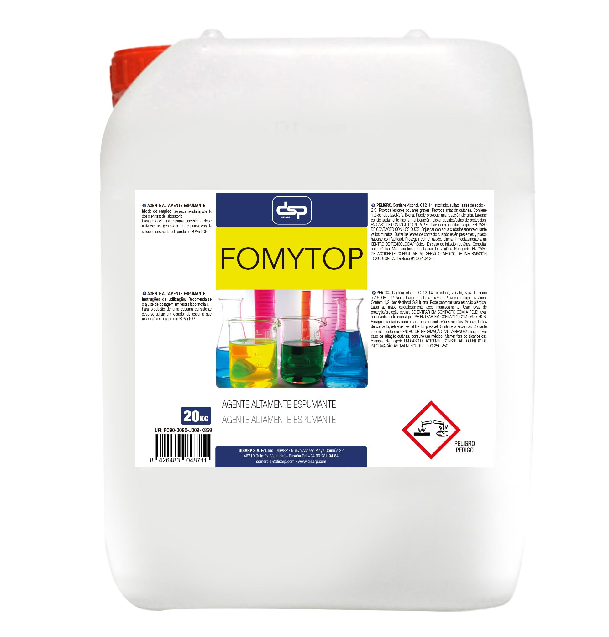 Disarp Global - Fomytop – Agente Altamente espumante para cañones de Espuma