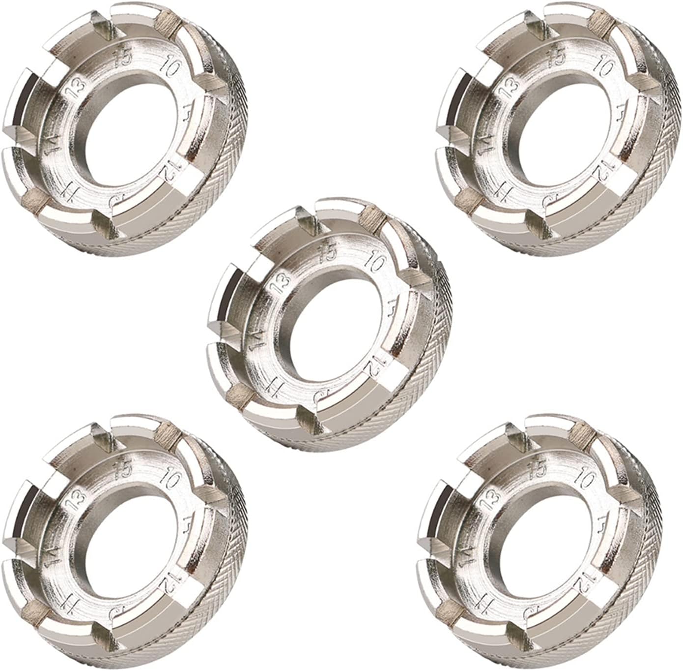 WEIWEIBEIER 5Pcs Bike Spoke Nipple Wrench 8 Way Spoke Nipple Key Wheel Rim Bicycle Accessory Stainless Steel Repair Tool