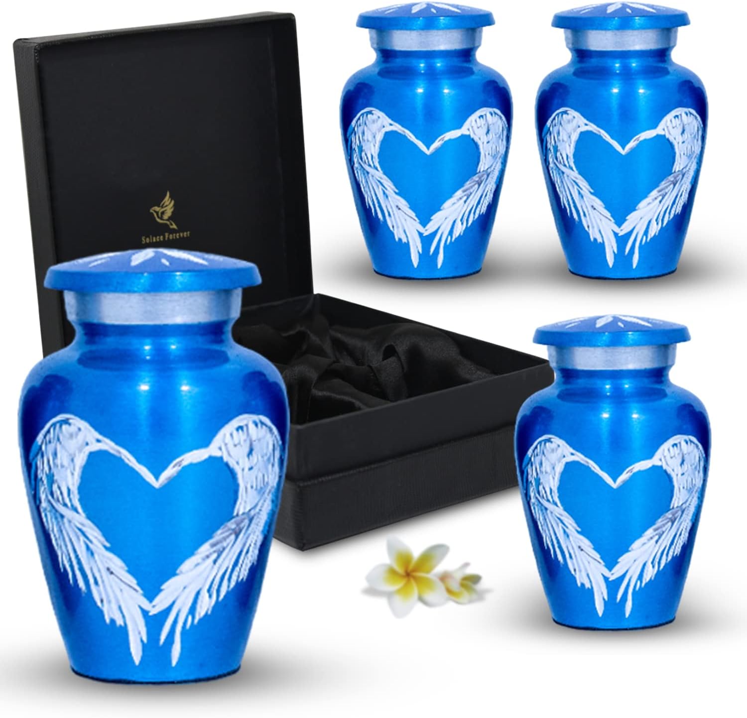 Yatskia Small Raven Cremation Urn – 3-Inch Keepsake Urn For Ashes, Screw-Top Lid, Aluminum, Classic Pack Of 4