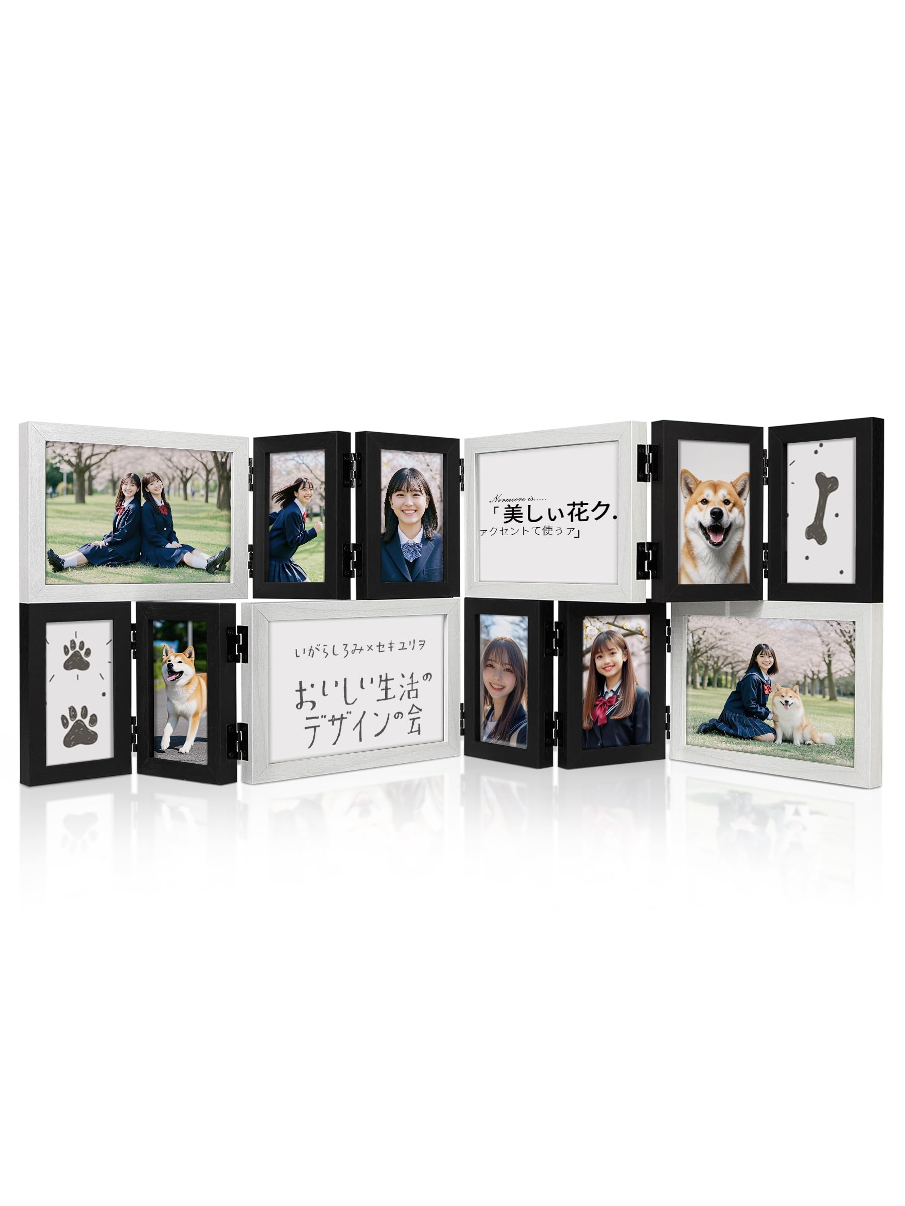 Amazon.co.jp: SUMGAR 写真フレーム ヒンジ付き 折りたたみ式 複数枚