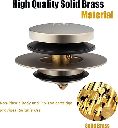 Vista 5 de Artiwell Tapón universal de drenaje de baño con punta de punta, tapón de drenaje de bañera, reemplaza los desagües de elevación y giro, punta