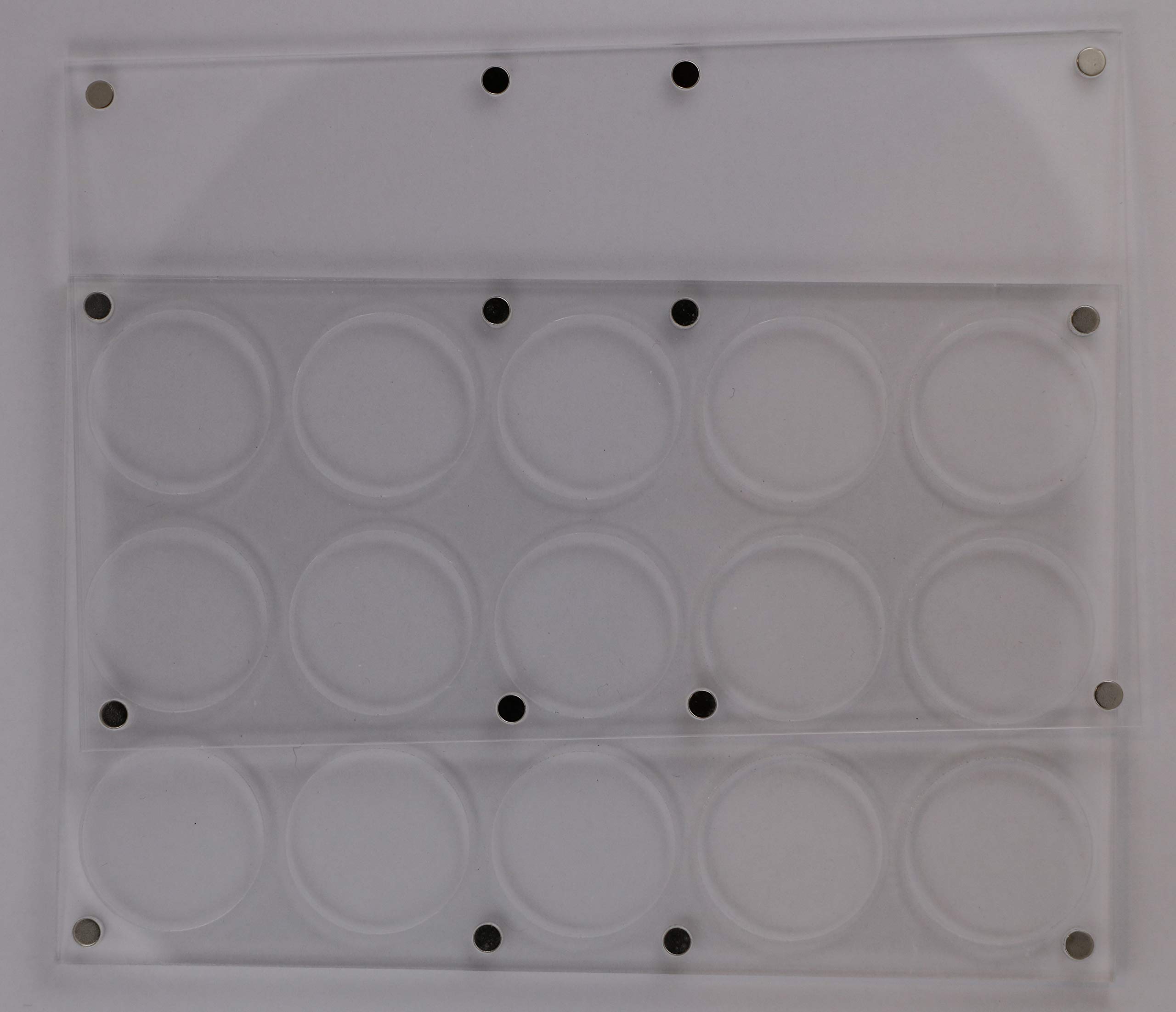 Leere Acryl-Vitrine für 15 Discs oder Münzen.