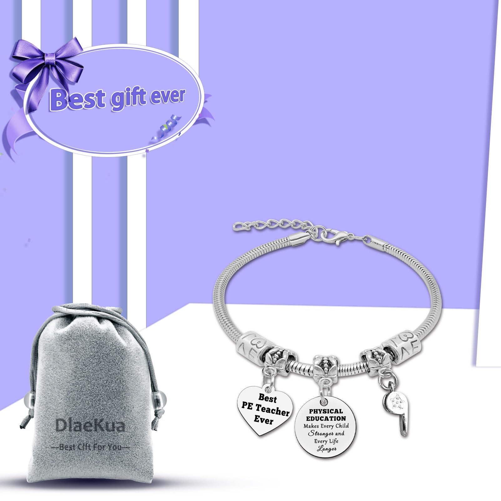 PE Teacher Gifts Bracelet Teacher Appreciation Gifts from Student Physical Education Gift Pe Bracelet Coach Gifts for Women Retirement Gifts for Teachers Graduation Gifts for Her Going Away Gifts
