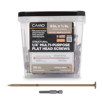 CAMO Multi-Purpose Flat Head Structural Screw - 8" x 1/4" - 50 ct