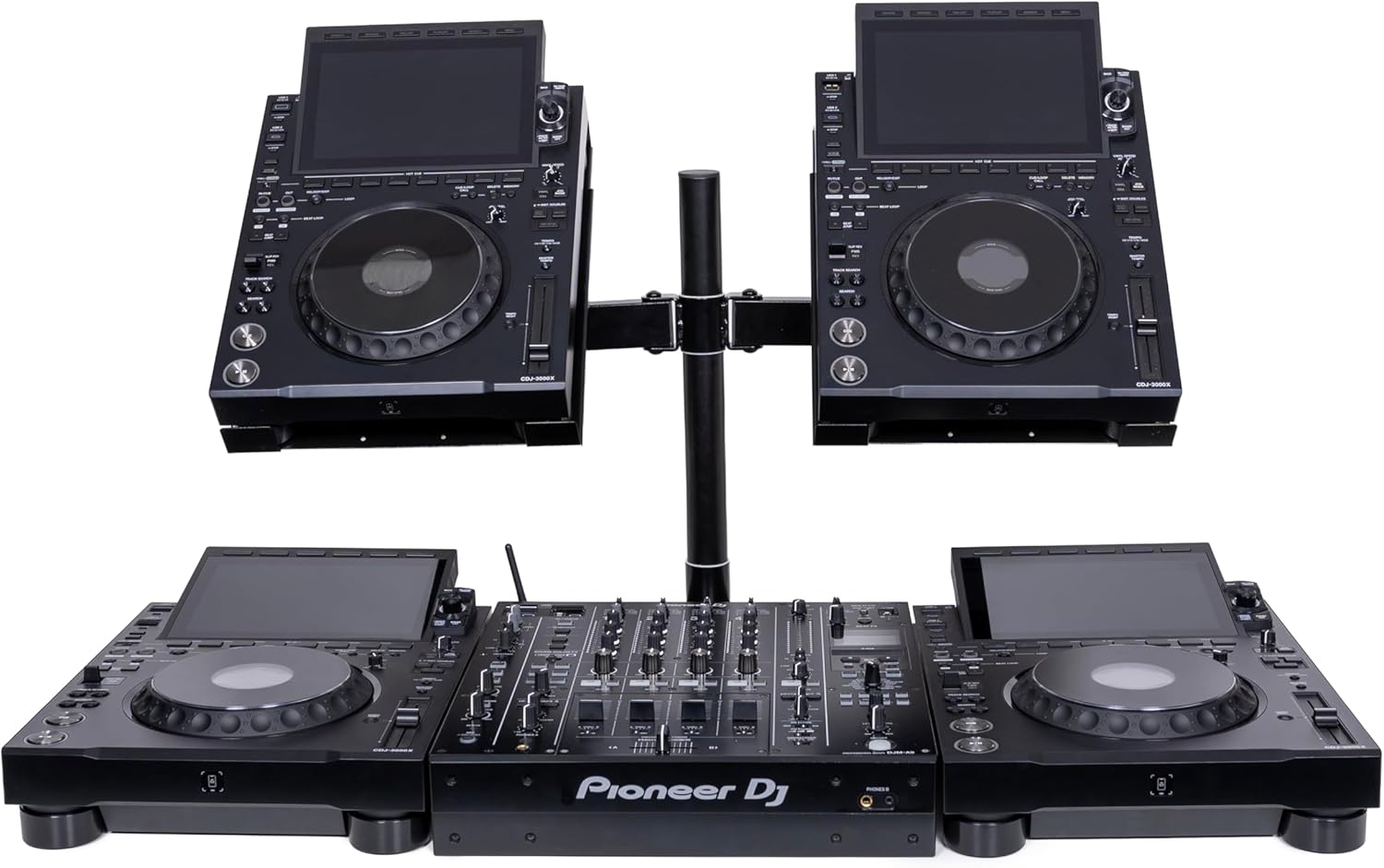 Headliner Avalon Dual CDJ Stand 2 Compatible with Most CDJ Players; Adjustable Arms Elevate CDJs Above DJ Equipment, Turntables & Mixers