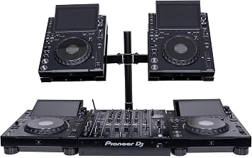Headliner Avalon Dual CDJ Stand 2 Compatible with Most CDJ Players; Adjustable Arms Elevate CDJs Above DJ Equipment, Turntables & Mixers