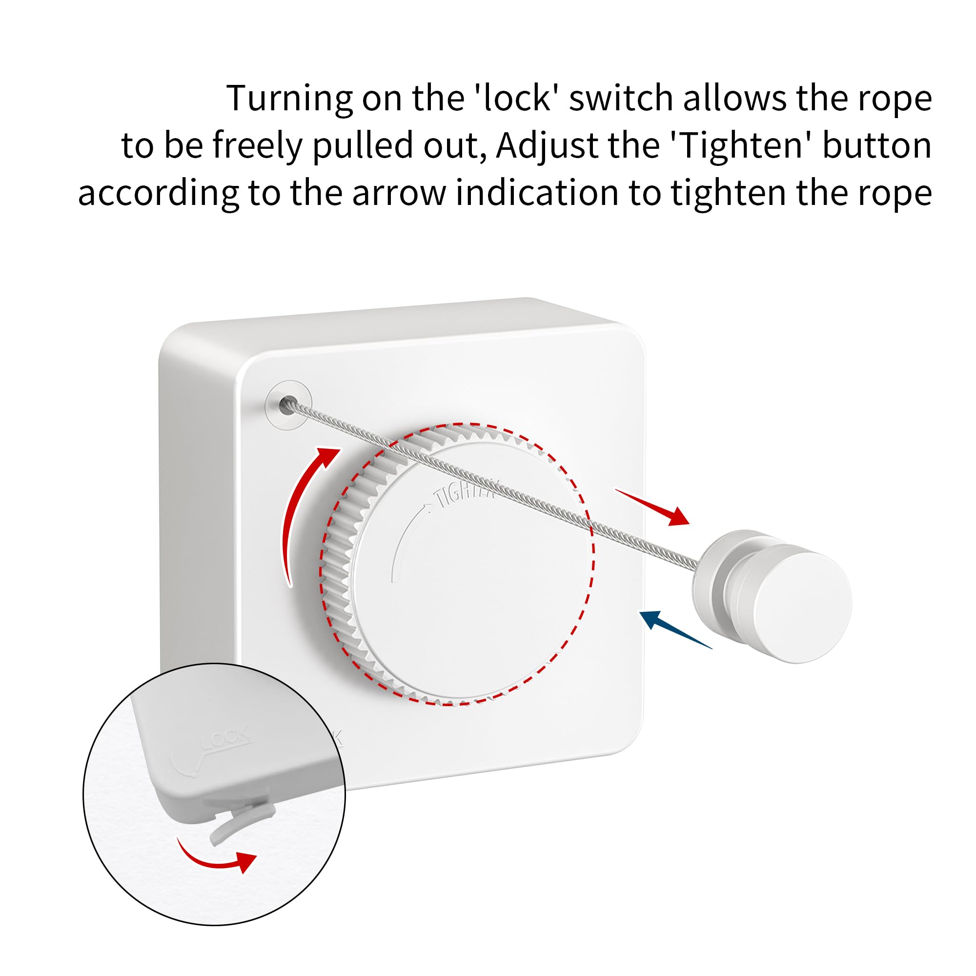 Retractable Clothesline - Indoor Wall Mount -4