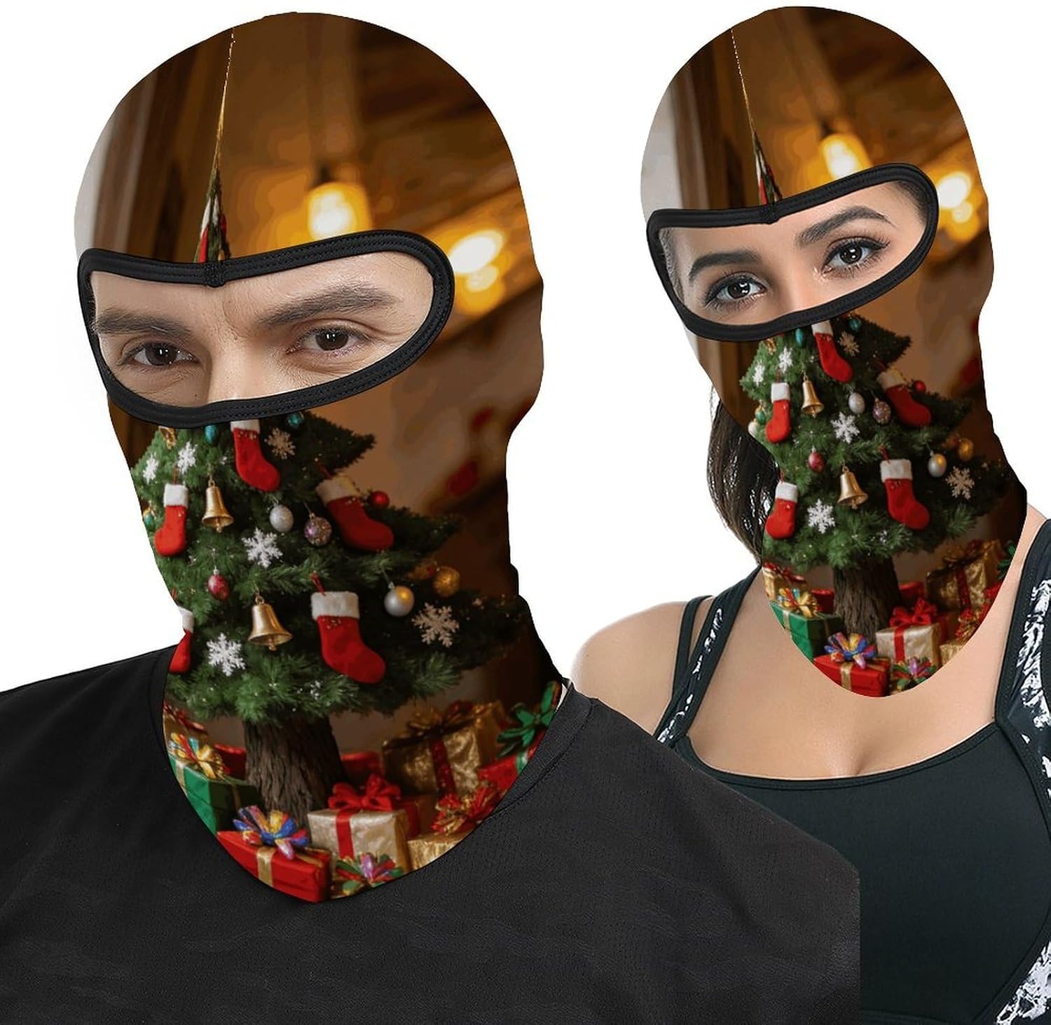 Christmas Trees Balaclava Ski Mask for Men Women Windproof Warmth Neck Gaiter Full Face Cover Neck Warmer Full Face Mask Motorcycle Cold Winter Scarf for Skiing Outdoor Sports