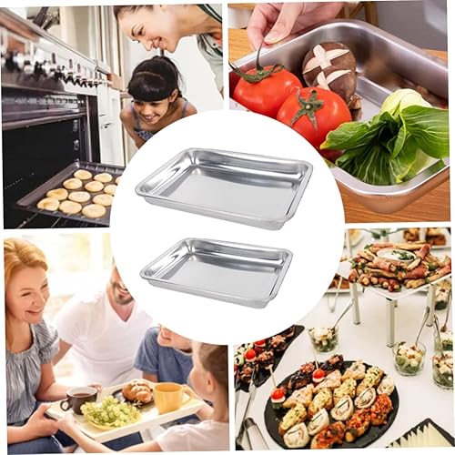 Miniatura 6 de 2 bandejas para hornear de acero inoxidable, bandejas para horno, tostadora, parrilla.