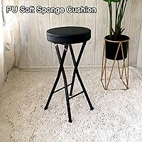 Vista 4 de Home Taburete plegable, taburete de bar plegable de alta resistencia, taburete redondo acolchado plegable con capacidad de 300 libras