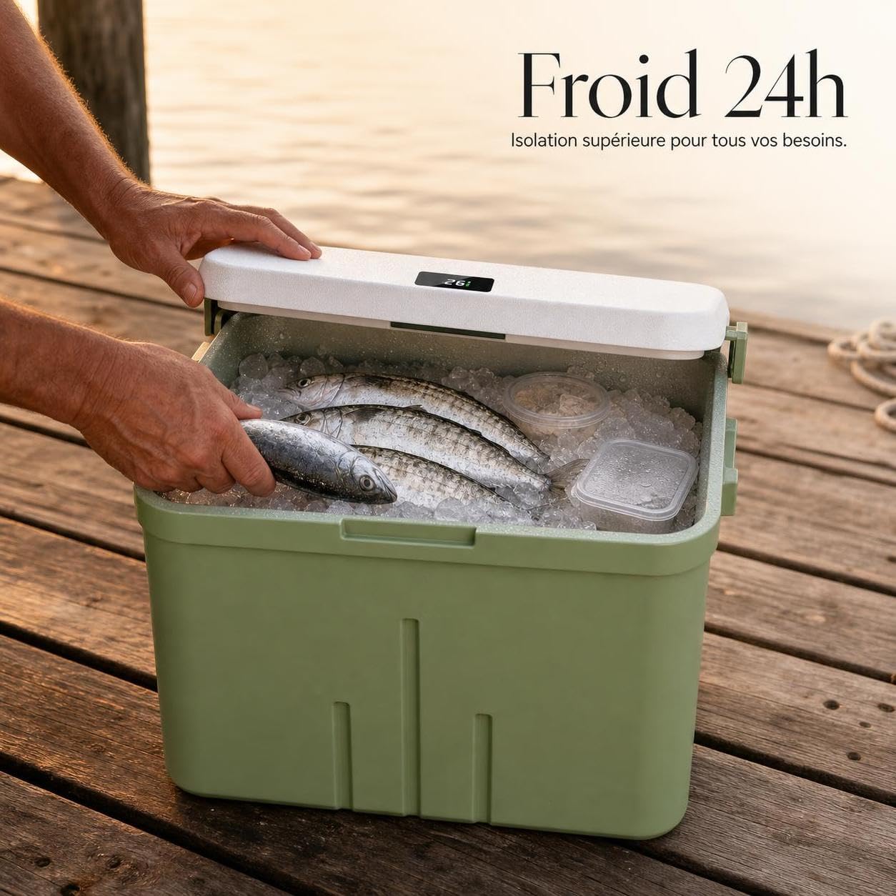 Scatola Frigo Portatile per Campeggio Picnic, Scatola Termica Contenitore Termico per Alimenti e Bevande, per barca