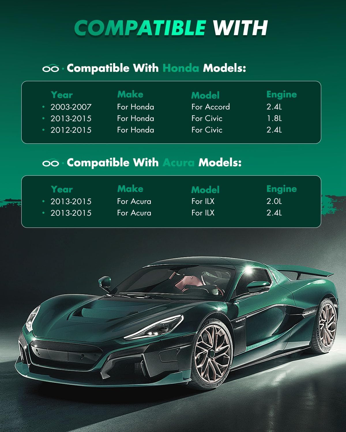 SCITOO D914 D537 Front Rear Ceramic Brake Pads Sets Fit For Acura ILX 2013-2015,For Honda Civic 2012-2015,For Honda For Accord 2003-2007