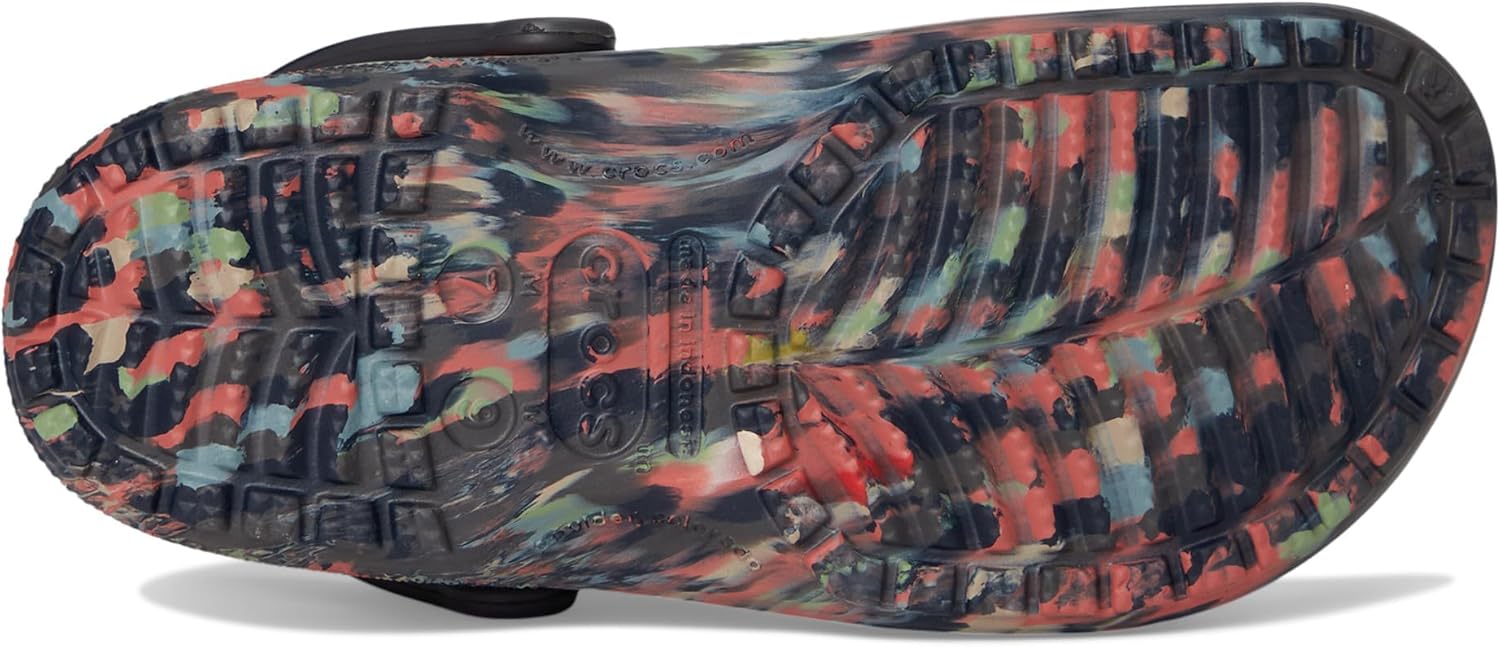 Crocs Unisex-Adult Classic Marbled Tie-Dye Clog Black Sand/Multi Men's 9 Women's 11 Medium