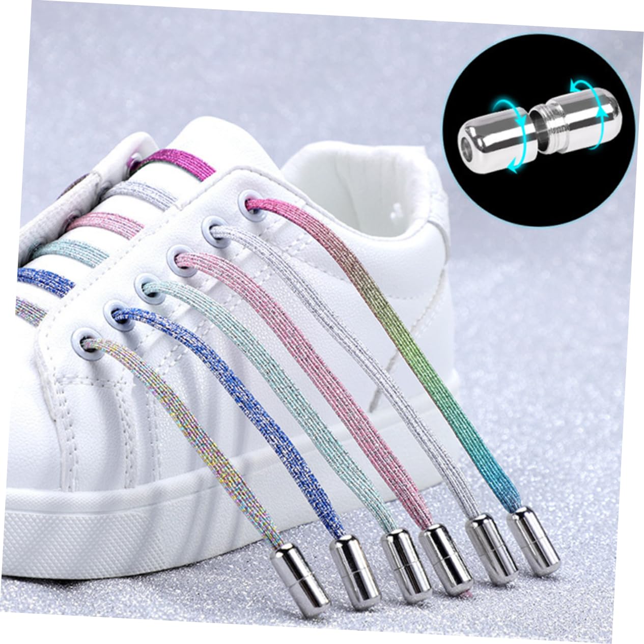 14pares Cordones Elásticos Tieless De Con Hebilla Metalizada Para Adultos y Mayores