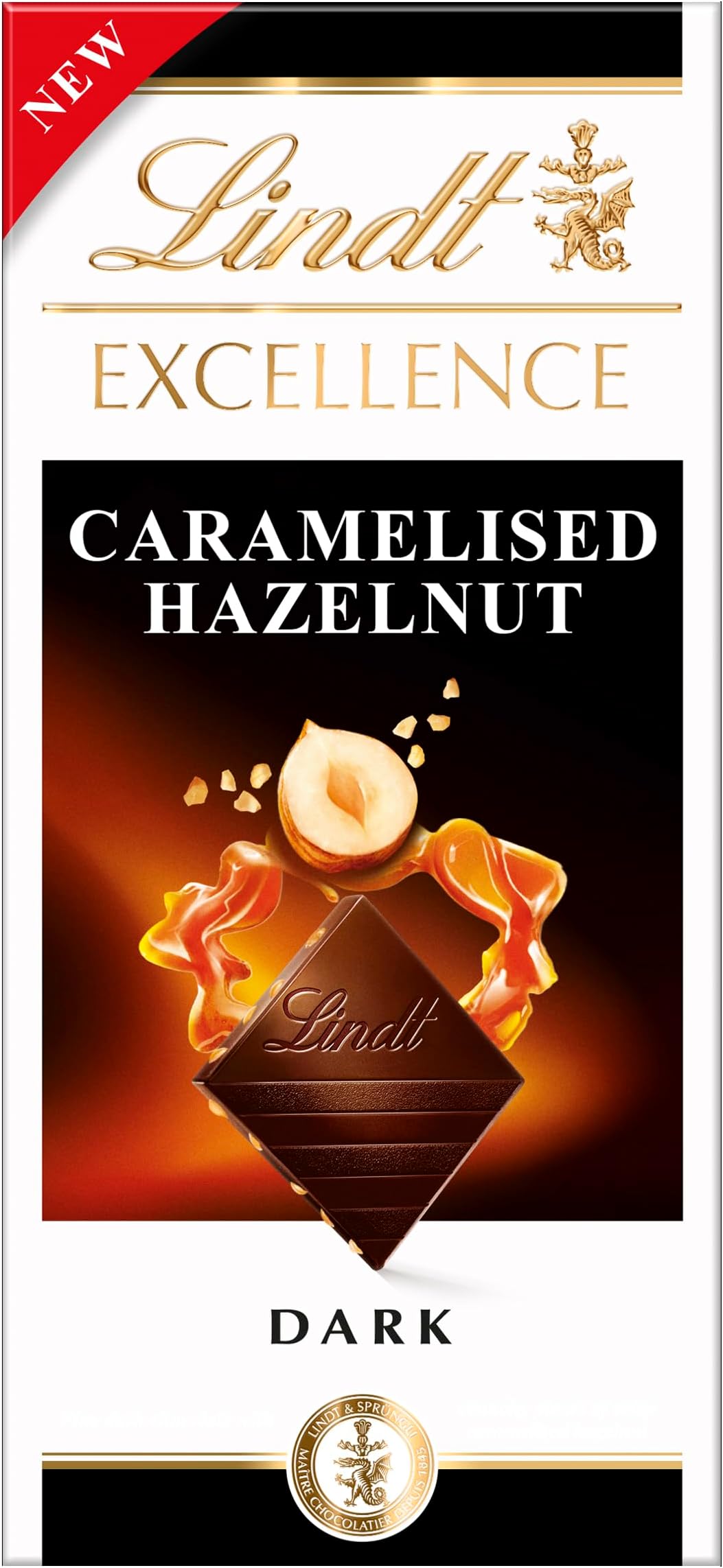 Excellence Caramelised Hazelnut Dark Chocolate Bar, 3.53 oz ℮ 100 g