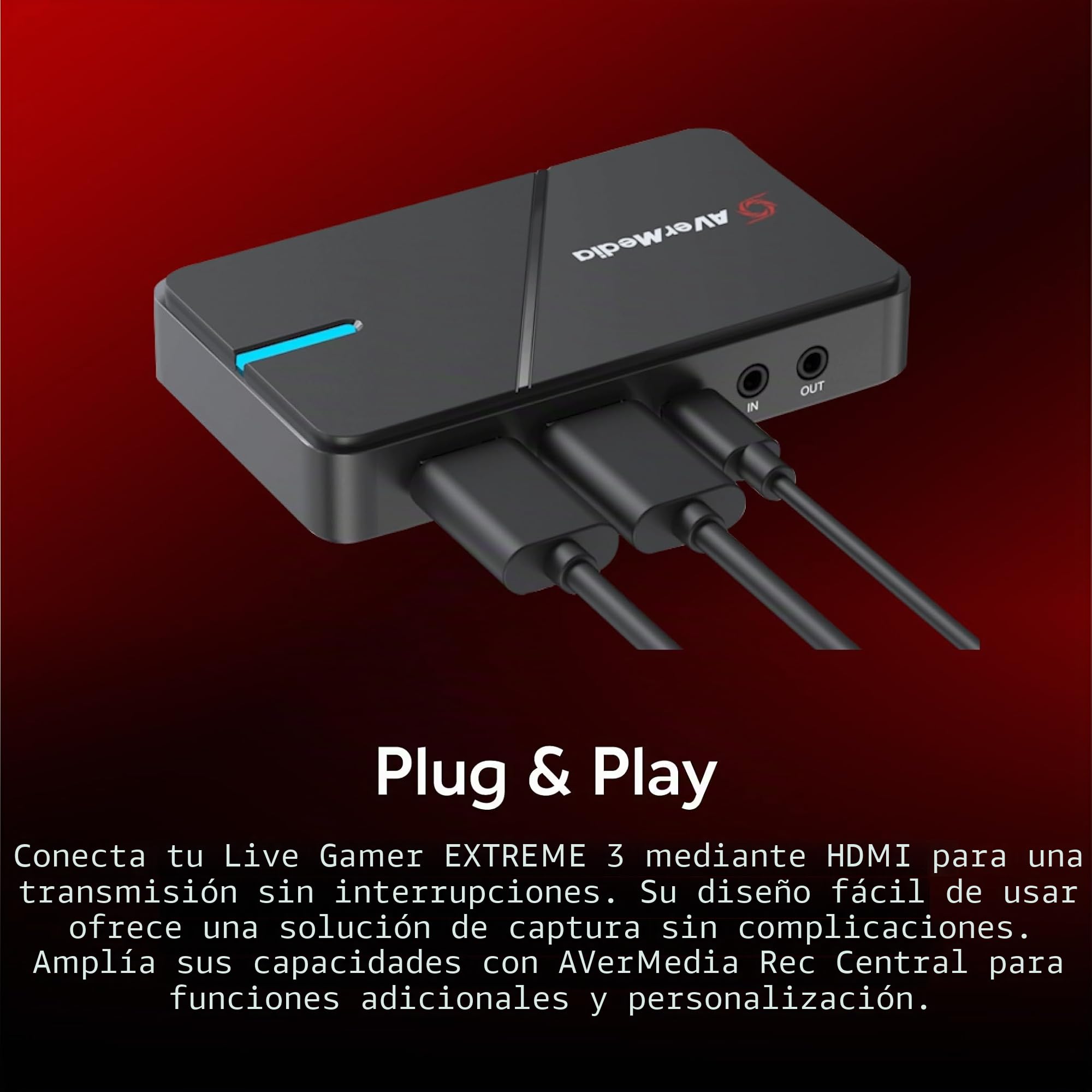 AVerMedia GC551G2 Live Gamer EXTREME 3 - Capturadora USB 4K30, paso 4K60 HDR, VRR, USB 3.2, Plug & Play, PS5, Xbox, OBS, Twitch, Mac, Win11