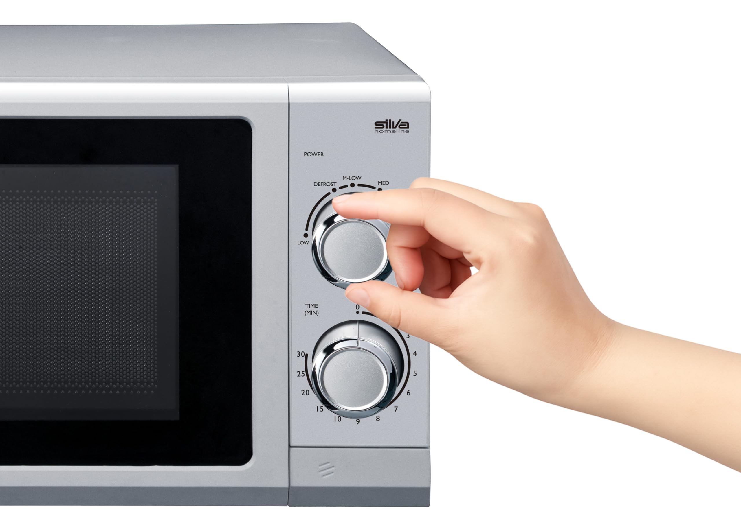 Silva Homeline MW-U 25.4 – Unterbau-Mikrowelle 700 W, 17 L Garraum, 6 Leistungsstufen inkl. Auftauen, 30-Minuten-Timer, akustisches Endsignal, Glasdrehteller 24,5 cm, inkl. Unterbau-Montagematerial –