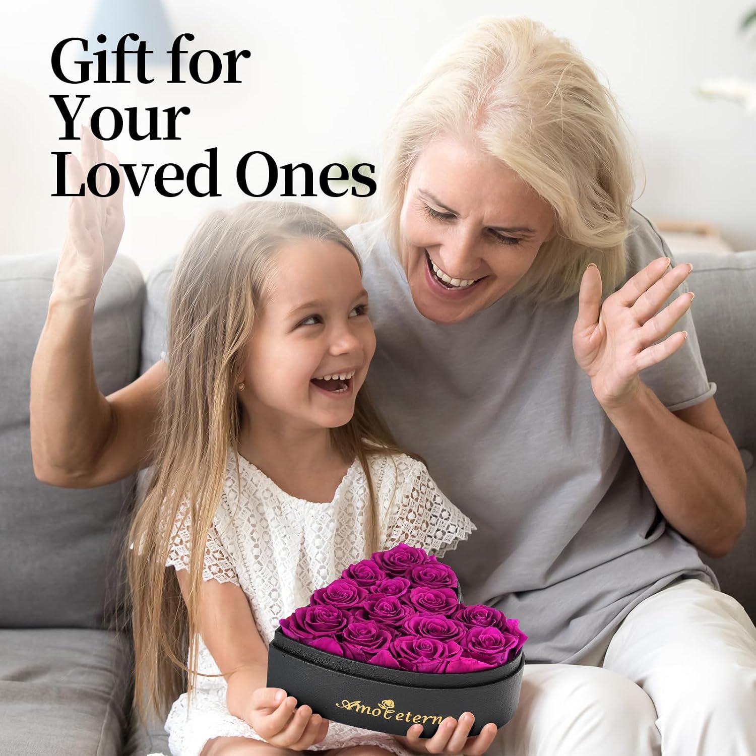Flower, Forever Roses in A Box, Fresh Flowers, Birthday Gifts for Her, Women, Mom, Girlfriend, Wife, Grandma,Purple Forever Roses