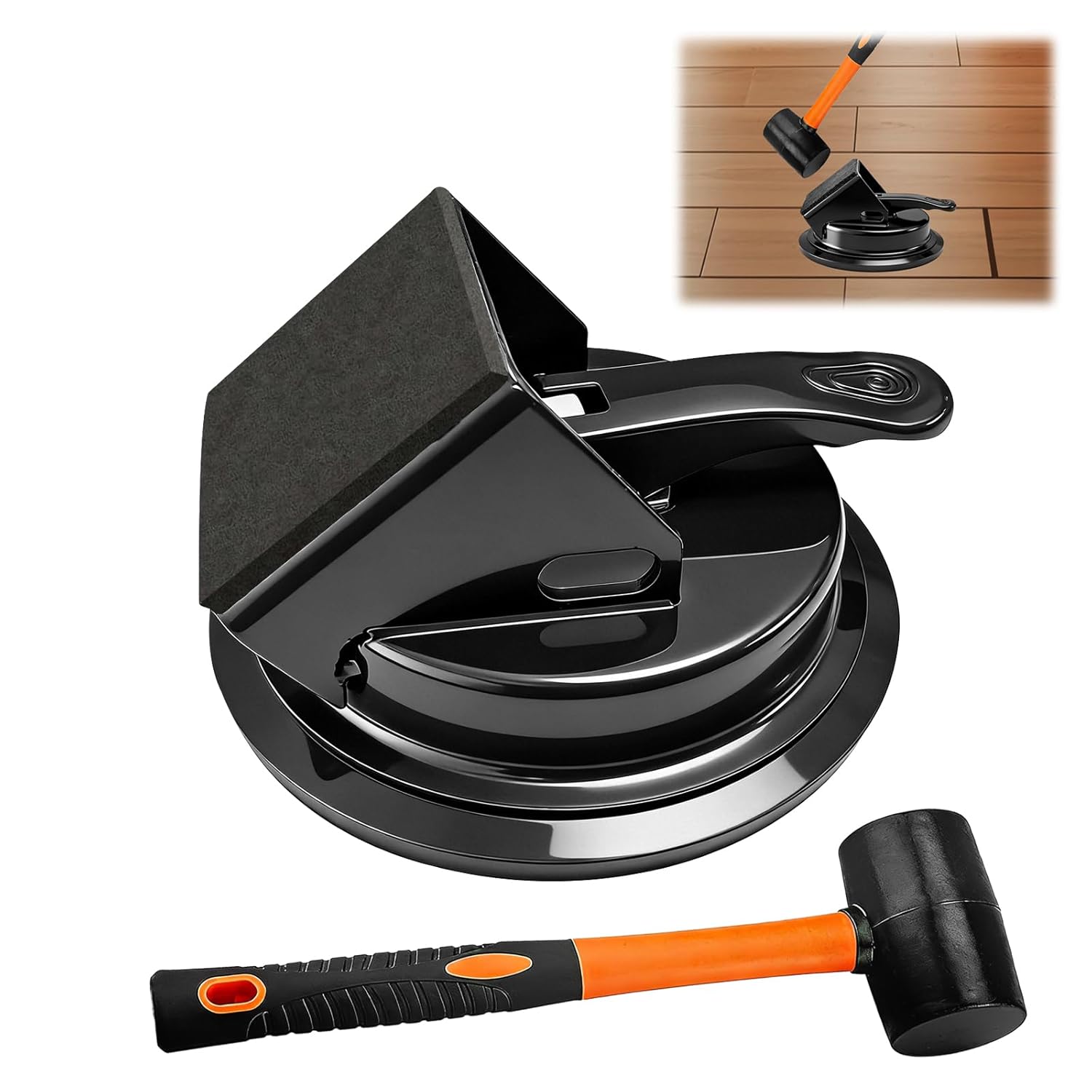 Heavy Duty Gap Fixer Tool for Laminate Flooring - Laminate Floor Gap Repair Tool with Heavy-Duty Floor Suction Cup and Rubber Hammer,for Laminate and Vinyl Flooring