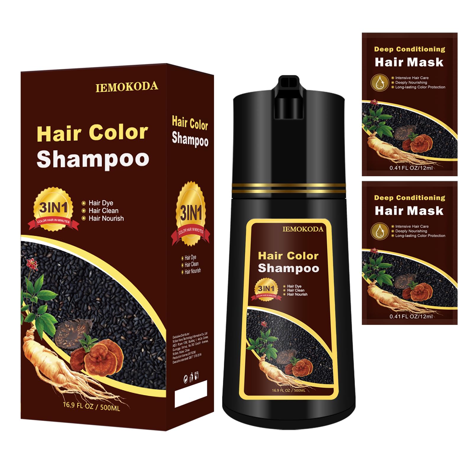 Amazon.com : Onilyua Dark Brown Hair Dye Shampoo 3 in 1, Natural