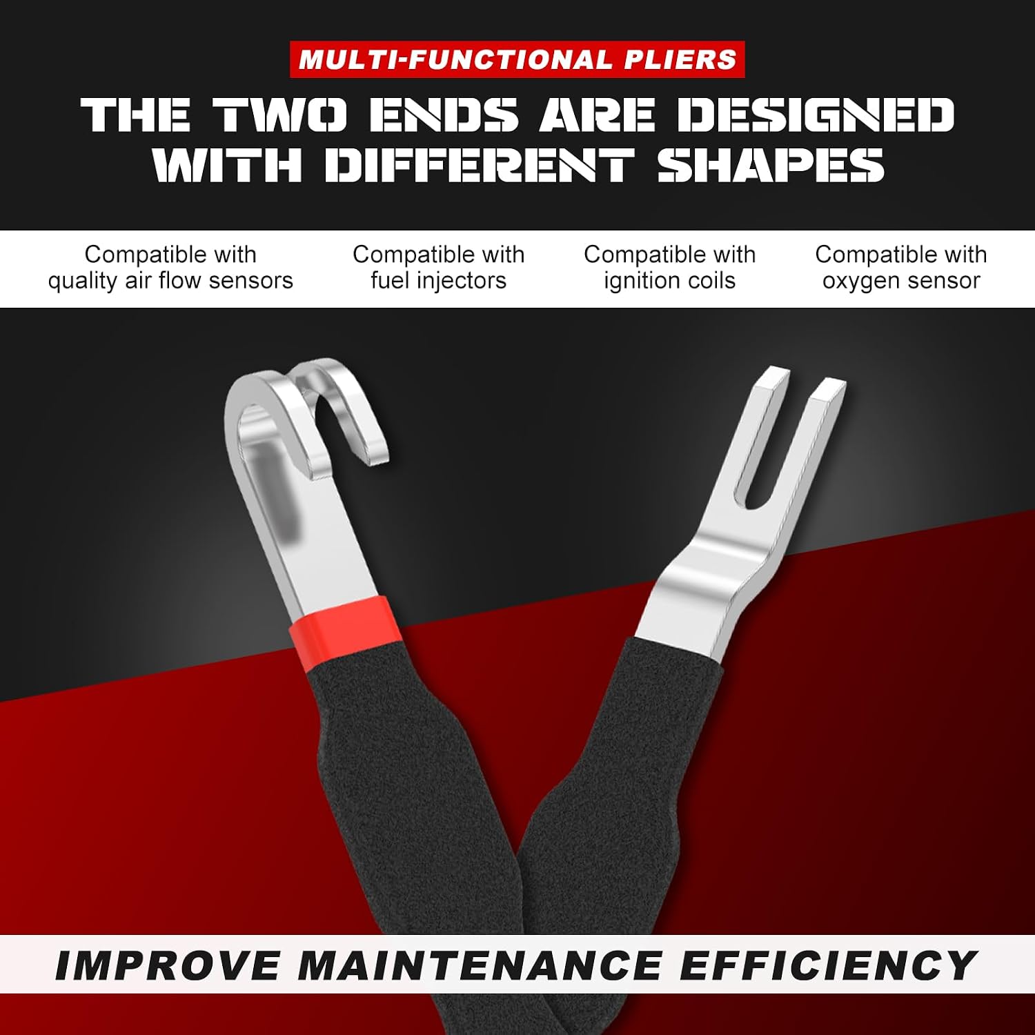 4 Pcs Electrical Connector Removal Tool, Automotive Terminal Connector Separator, Carbon Steel Electrical Disconnect Pliers for Car Truck SUV Wiring Harness Repair, 7.48 Inch, Black