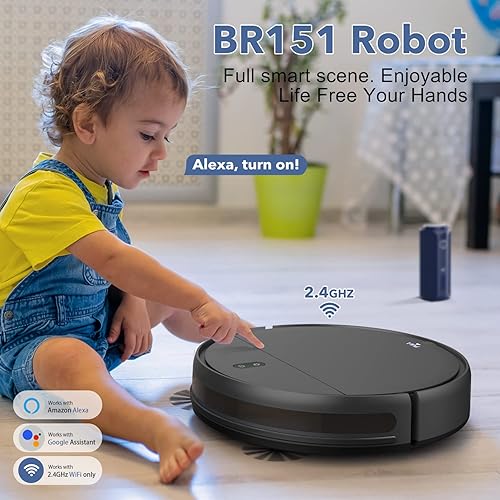 Miniatura 7 de Robot aspirador y trapeador, WiFi/App/Alexa, aspiradora robótica con horario, robot aspirador 2 en 1 con tanque de agua y cubo de basura, carga