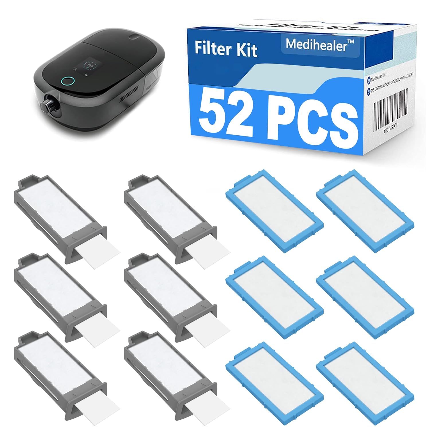 52PCS CPAP Filters For Dreamstation 2, Replacement Filters Compatible