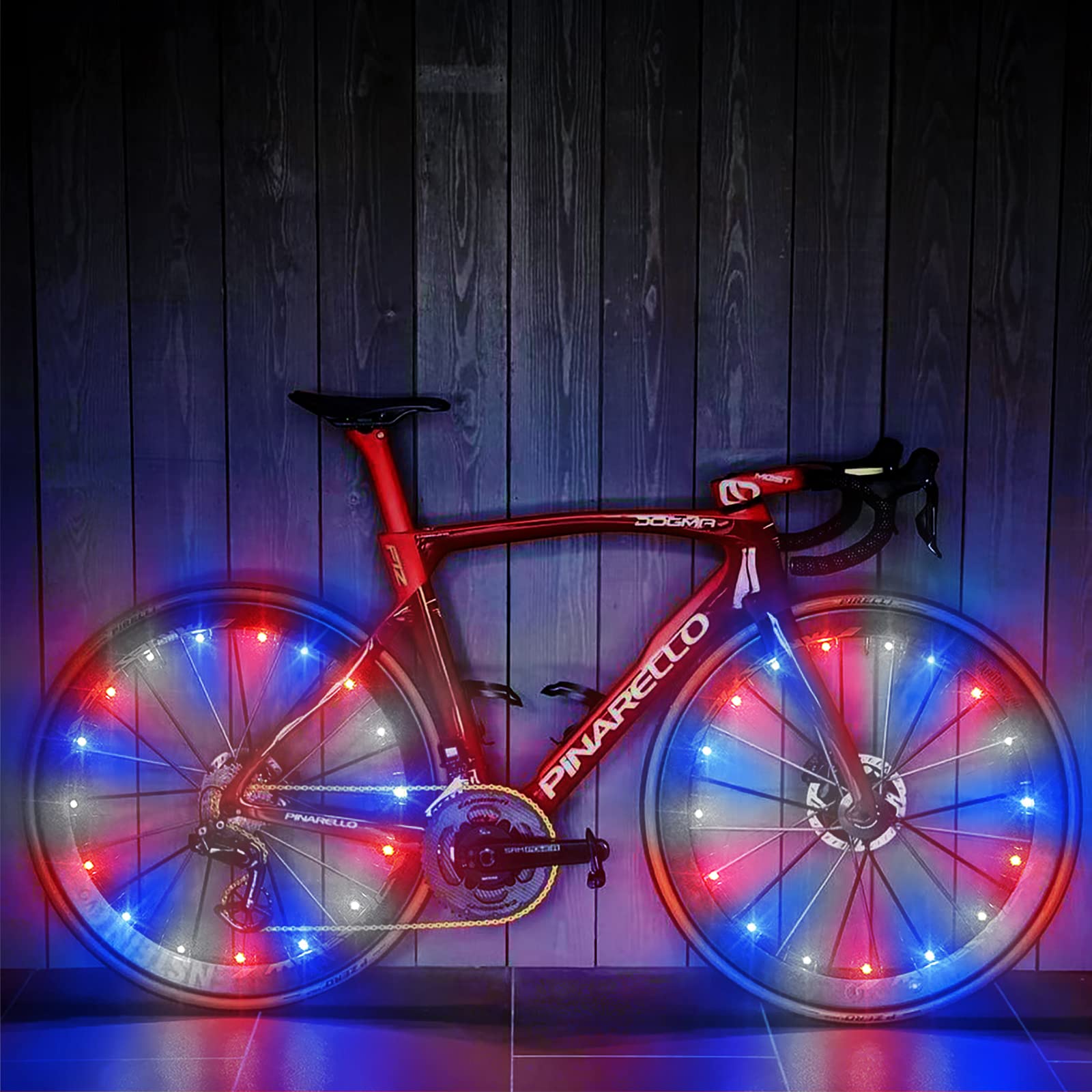 FLY LOONG Night Riding LED Bicycle Wheel Light Colorful Bright Fashion Bicycle Wheel Spoke Light 2 Tires, no 7th Battery