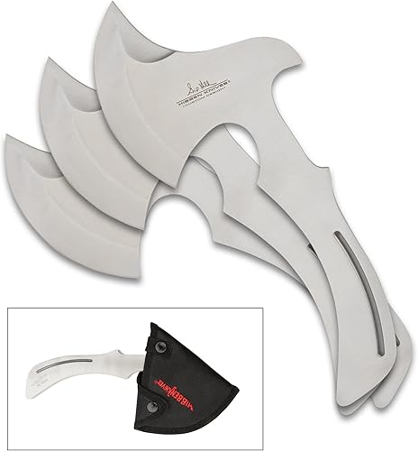 Miniatura 2 de Hibben - Juego de hacha y cuchillos de lanzamiento - Construcción de acero inoxidable 3cr13 de una pieza funda de cinturón de nailon seis lanzadores