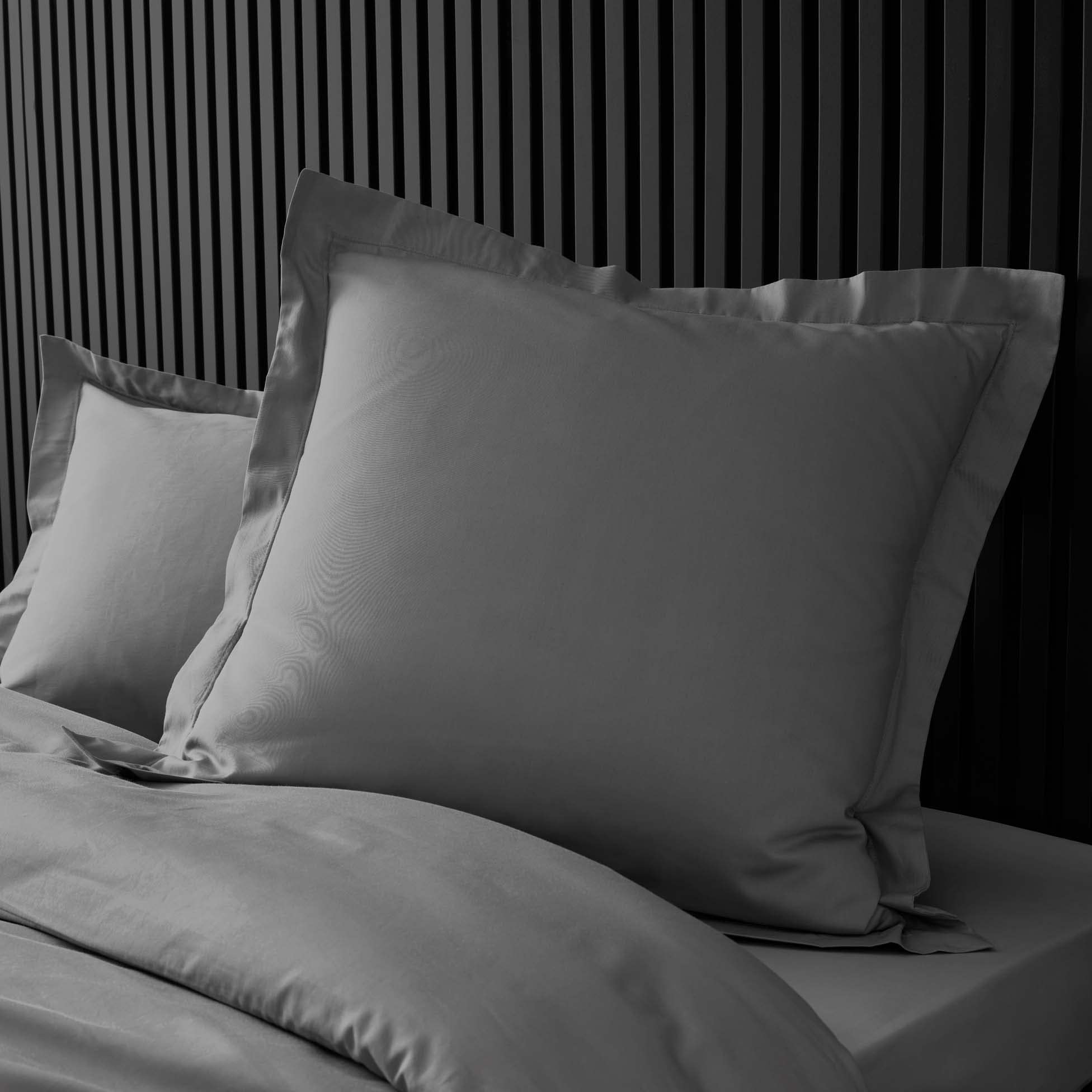 douceur d'intérieur, Pillowcase (63 x 63 cm) Percaline Steel, Cotton Percale - Image 3