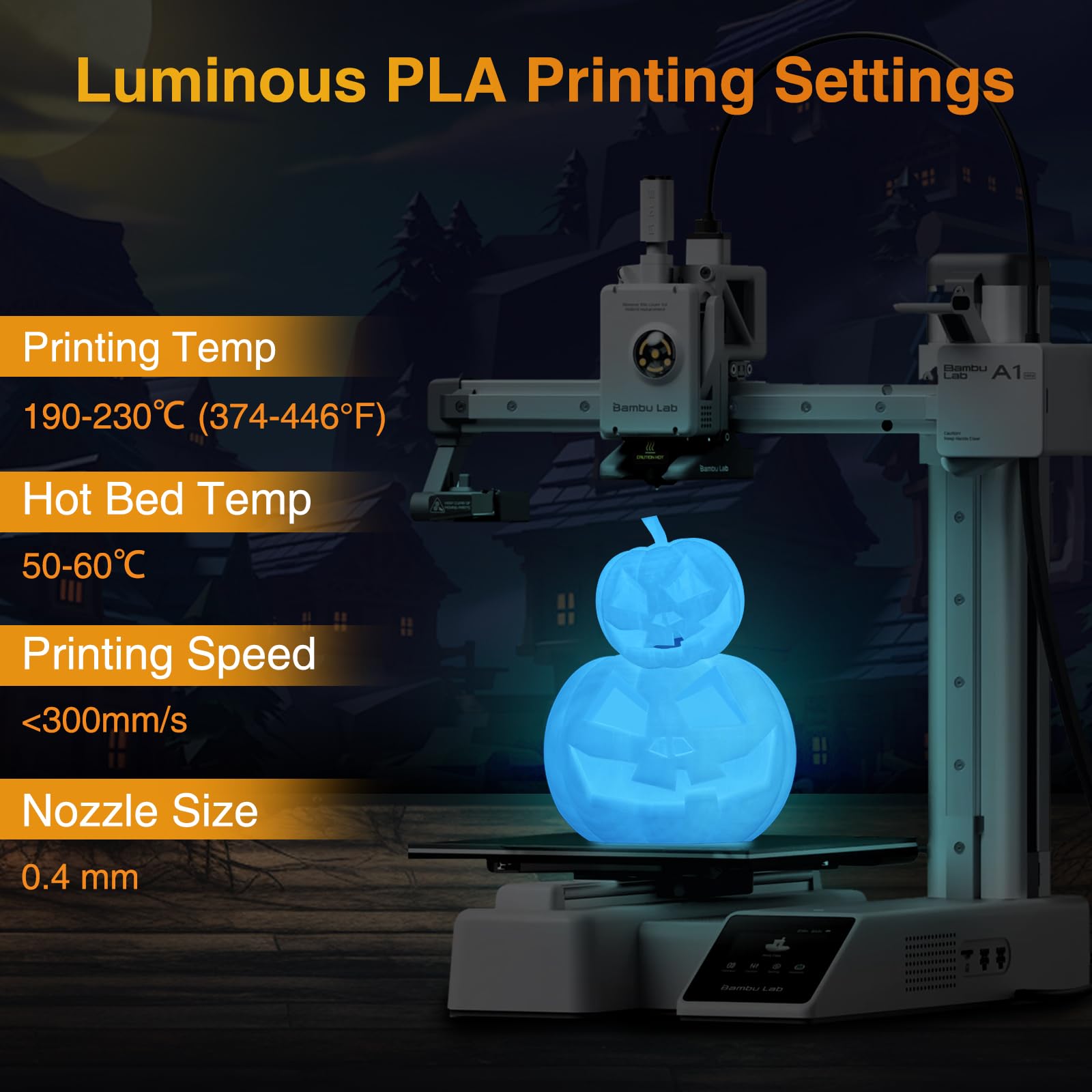Filamento PLA que brilla en la oscuridad, filamento de impresión 3D de 1.75 mm, 4 PLA luminoso de 250 g, precisión dimensional +/- 0.03 mm, se adapta a la mayoría de impresoras 3D FDM