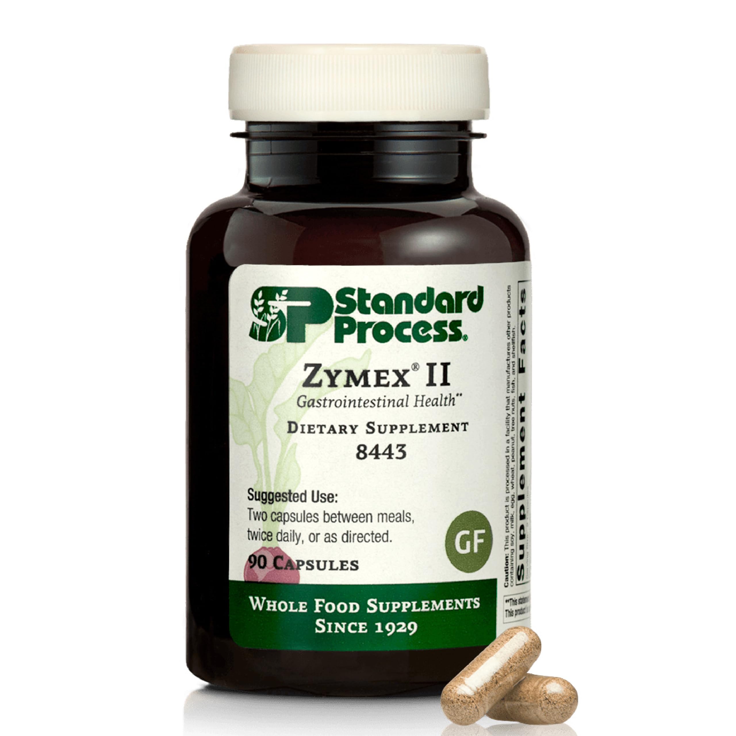 Standard Process Zymex II - Supplement for GI Support with Digestive Enzymes - Gluten-Free & Non-Soy - 90 Capsules (45 Servings)