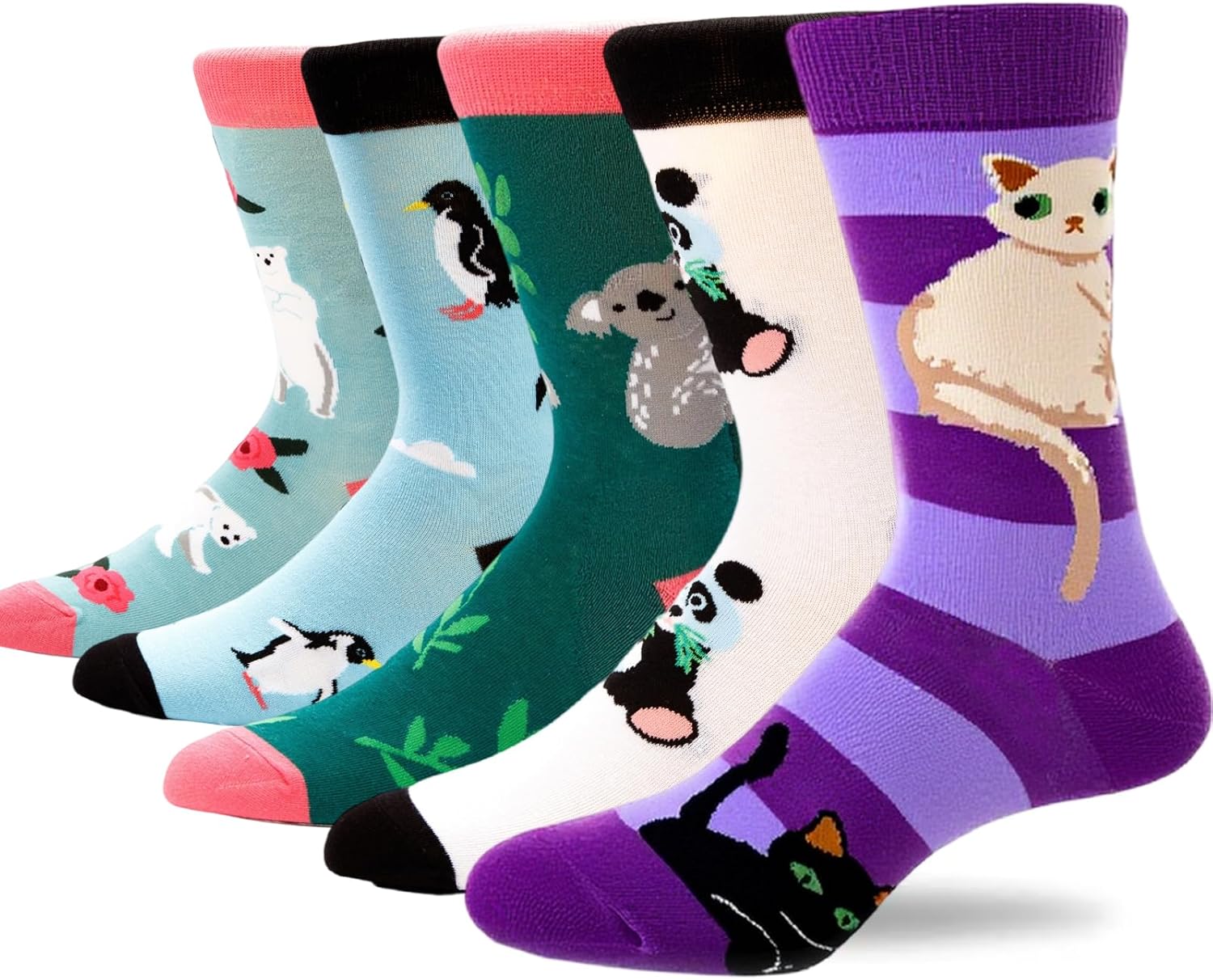 Funny Novelty Socks for Women Crazy Colorful Cute Cool Fancy Graphic Womens Dress Socks with Designs Gifts Happy Fun