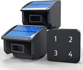 Solar Driveway Alarm System-1/4 Mile Long Transmission Range-Solar Powered No Need Replace Batteries-Outdoor Weatherproof Motion Sensor&Detector DIY Security Alert-1 Receiver and 2 Sensors KIT