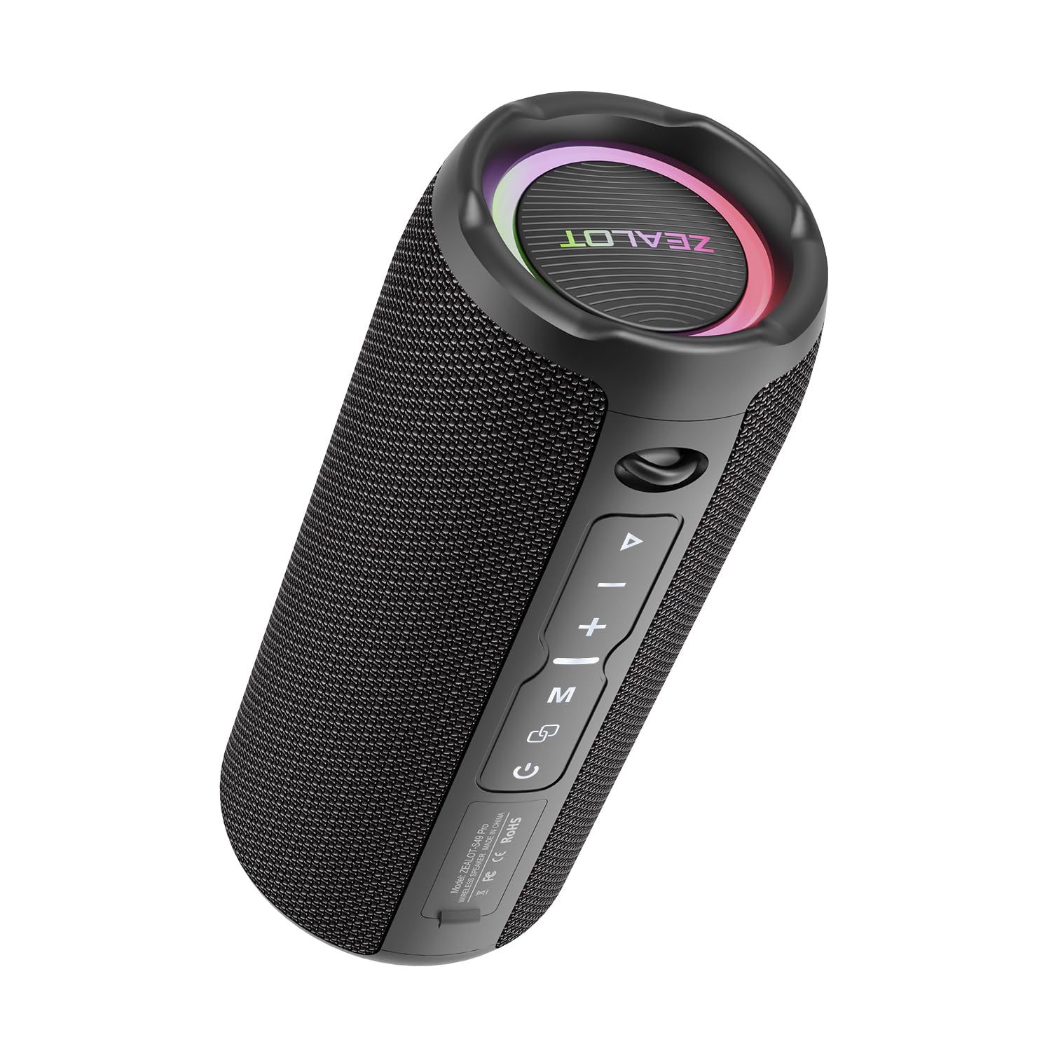 ZEALOT S49 Pro Portable Bluetooth Speaker showing its main features and design.