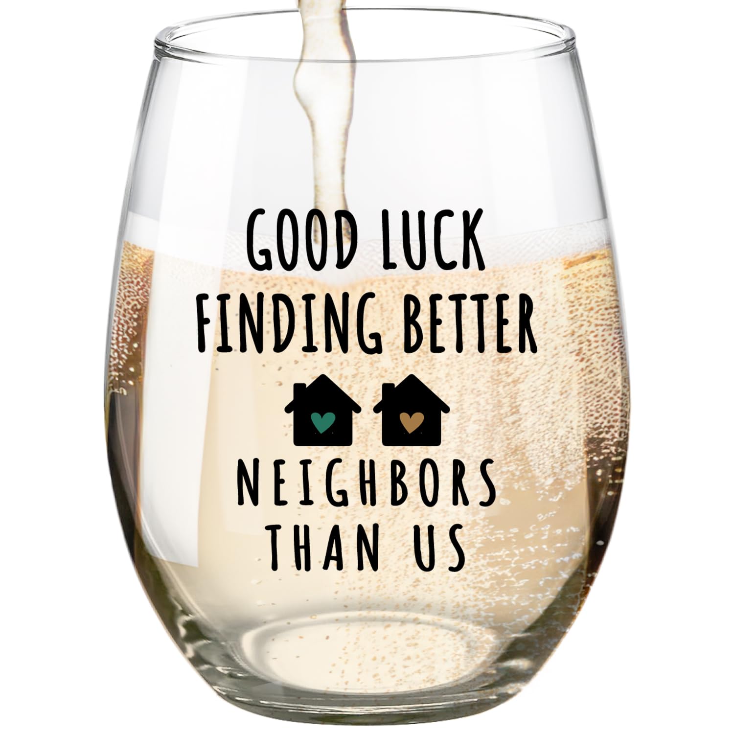 Verre à vin d'adieu original 425ml cadeau humour pour le départ d'un voisin