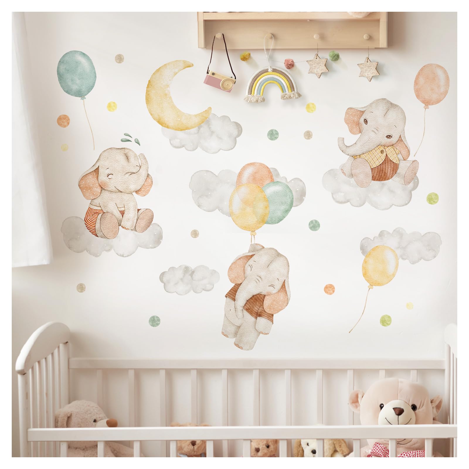 Sticker mural enfant éléphants Little Deco décoration chambre bébé DL854-4