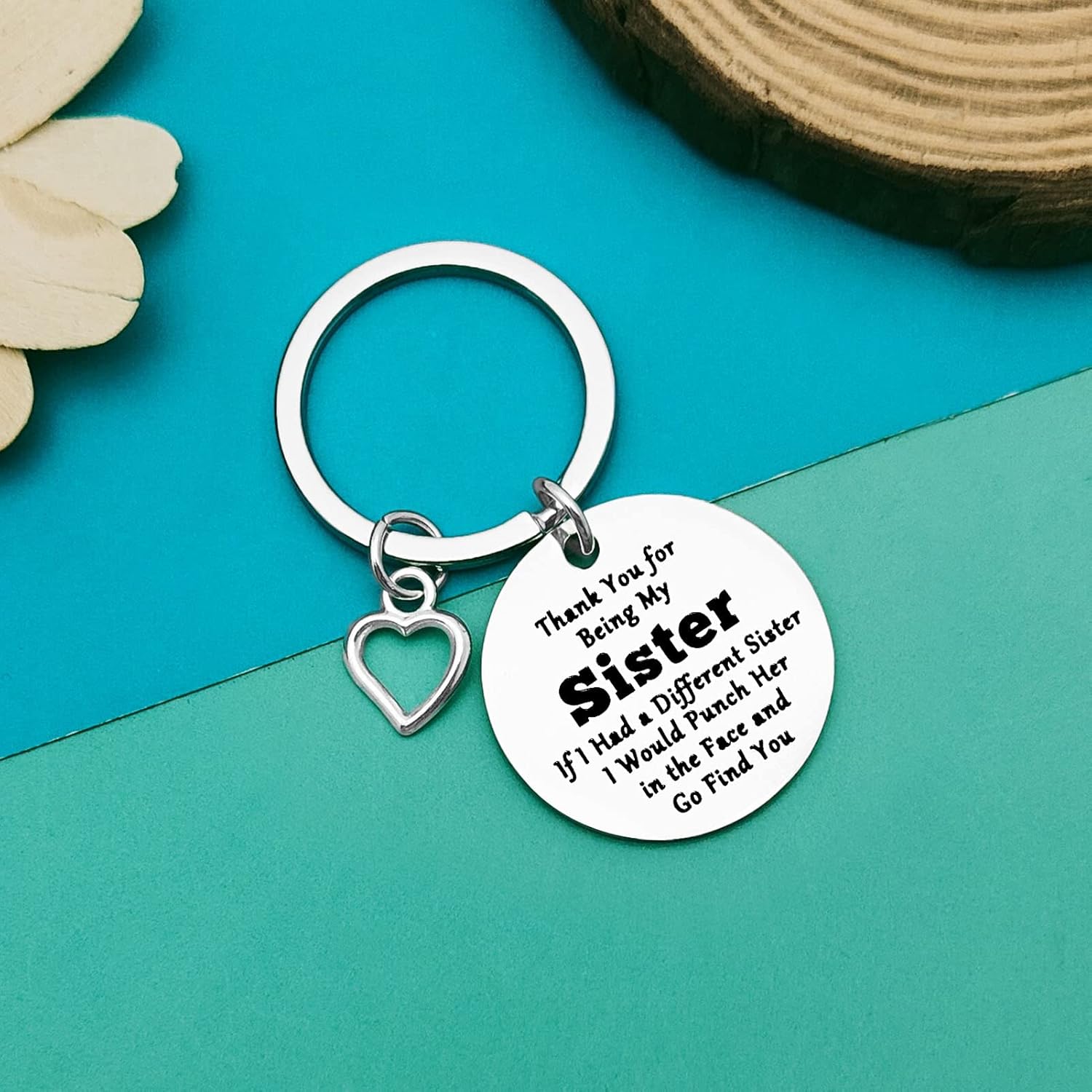 Sister Keychain Appreciation Gift Friendship Gift for Women Sister Gift from Sister Brother Best Friends Gift Graduation Christmas Birthday Gifts for Little Big Soul Sister Step Sister Family Jewelry - Image 5