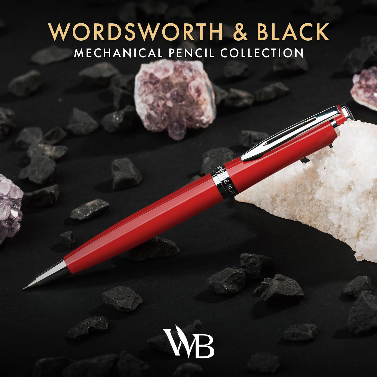 Wordsworth & Black Luxury Metal Mechanical Pencil 0.7mm for Writing, Red image 2