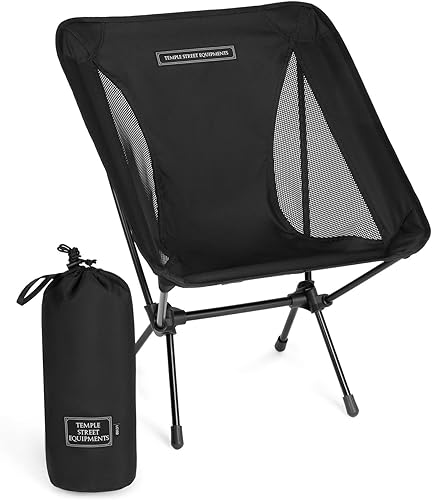 TSE LC100 Silla de camping compacta, silla plegable para exteriores súper ligera, de 2 libras, portátil para senderismo, playa, festivales, uso
