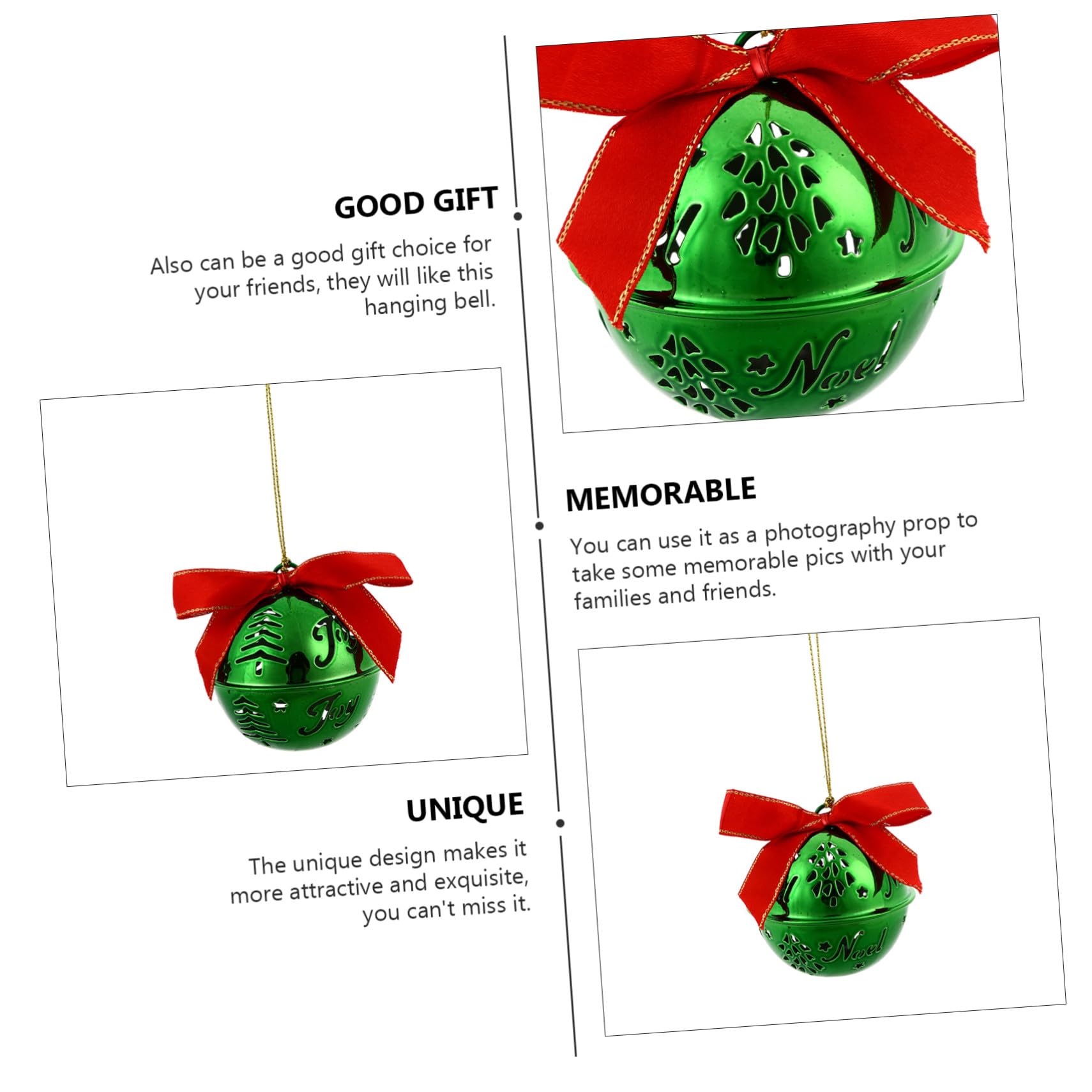 12 Pezzi Campanelle Natalizie in Verde Decorazioni Appese per Albero Natale Sospesi Resistenti per e Negozio Regalo Festivo Originale