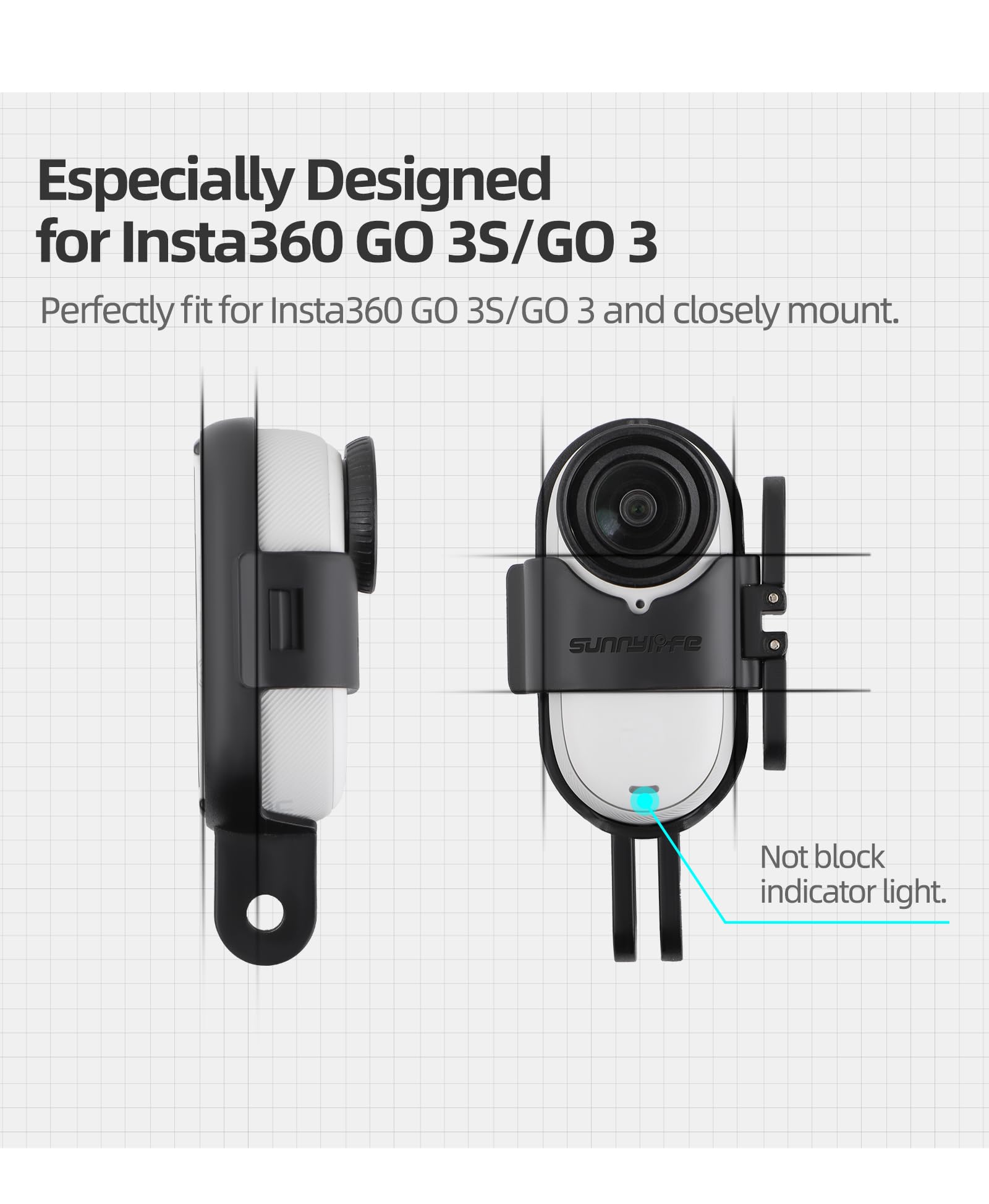 Connettore di Estensione Pieghevole per Insta360 GO 3S/ GO 3 Supporto di Protezione per Fotocamere d'Azione Supporto Adattatore Accessorio